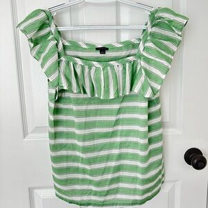 Ann Taylor Green Striped Women's Top